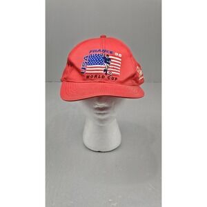 Vintage USA France 1998 FIFA World Cup Soccer Hat Red Adjustable Cap RARE